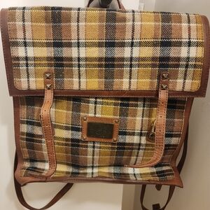 John Fluevog plaid backpack